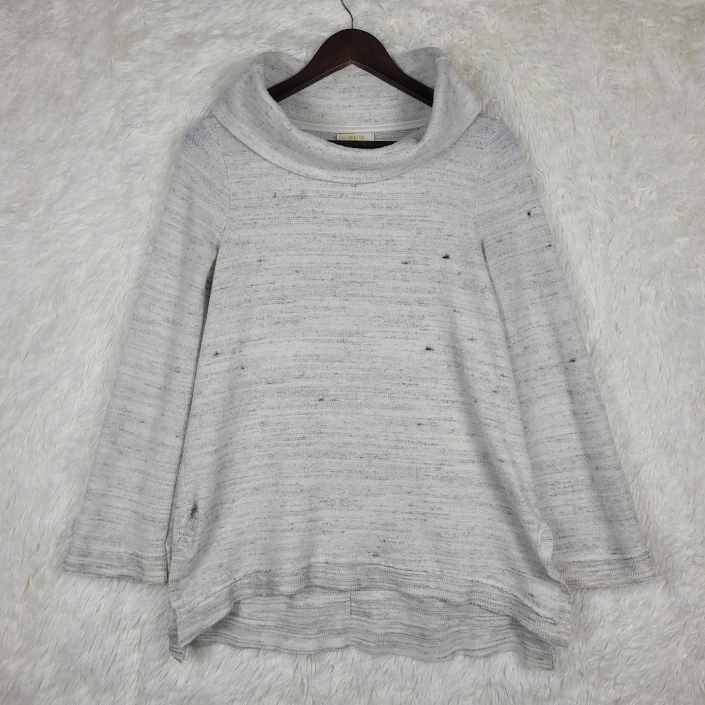 Maeve Anthropologie Small Gray Risa Hacci Cowl Neck Tunic Sweater Boho